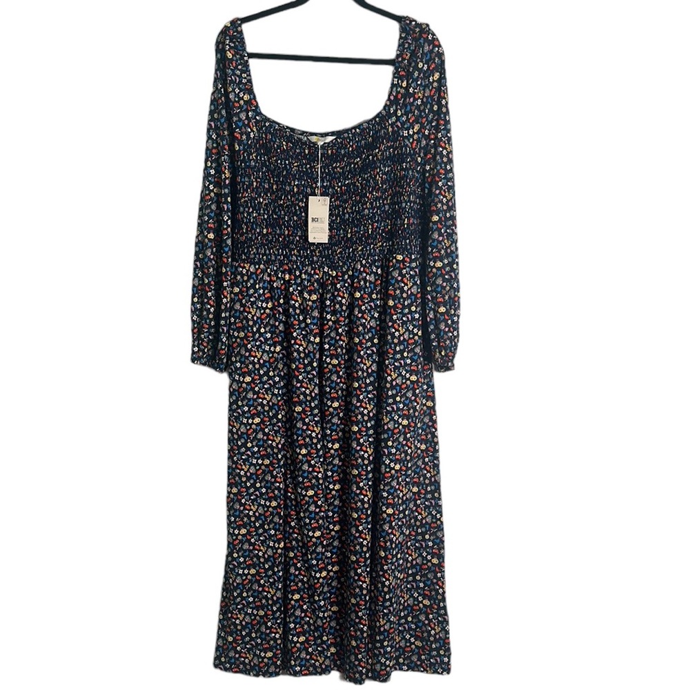 Boden floral print smocked midi dress size 16/18 - Picture 3 of 12